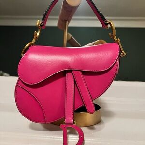 Dior Fuchsia Saddle Bag